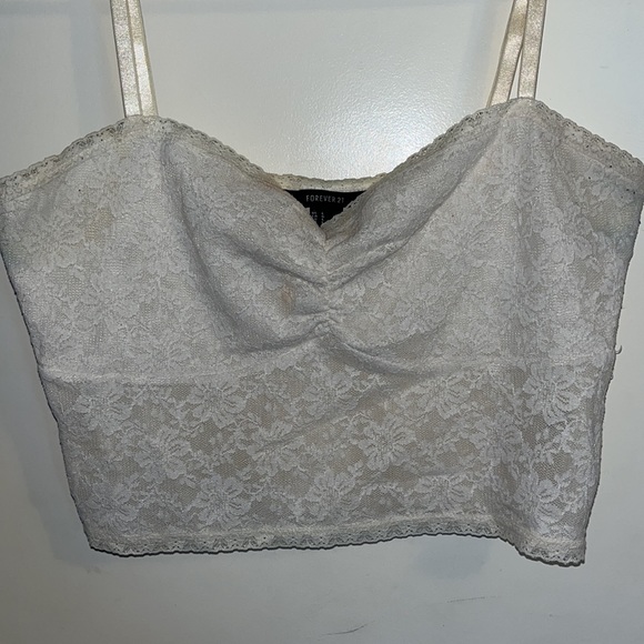 Forever 21 white/cream lace bralette - Picture 3 of 5